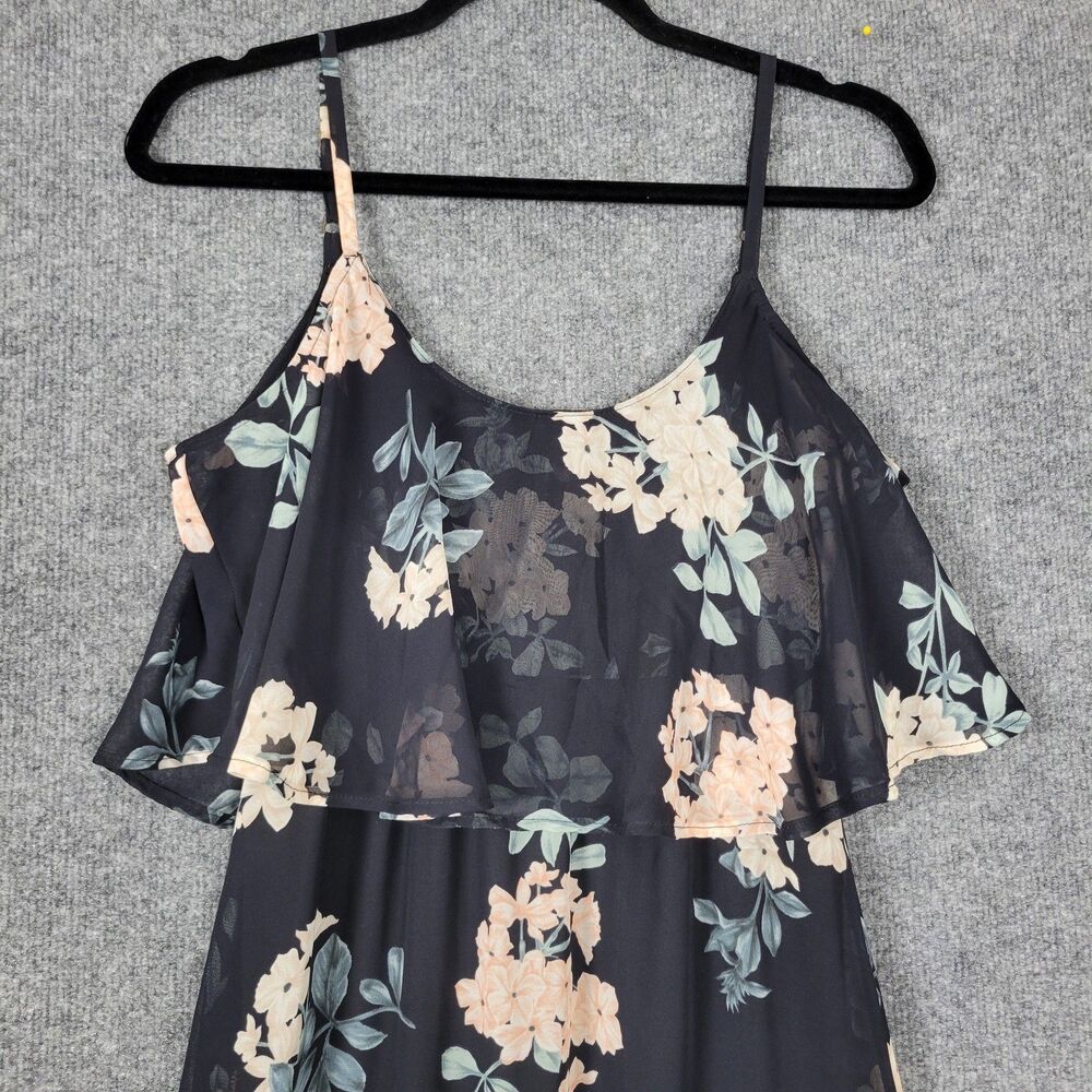 SHOW ME YOUR MUMU Caitlin Blue Floral Ruffle Flounce Chiffon Maxi Dress SIZE XS - Picture 4 of 12